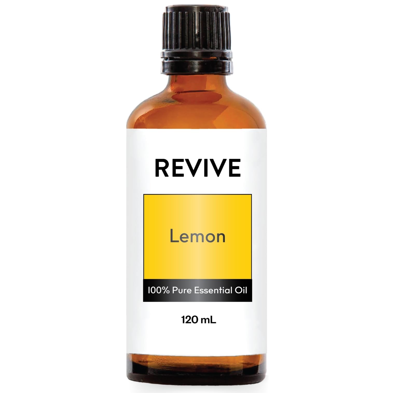 REVIVEEO lemon essential oil bottle with bright citrus aroma for diffusers and massage