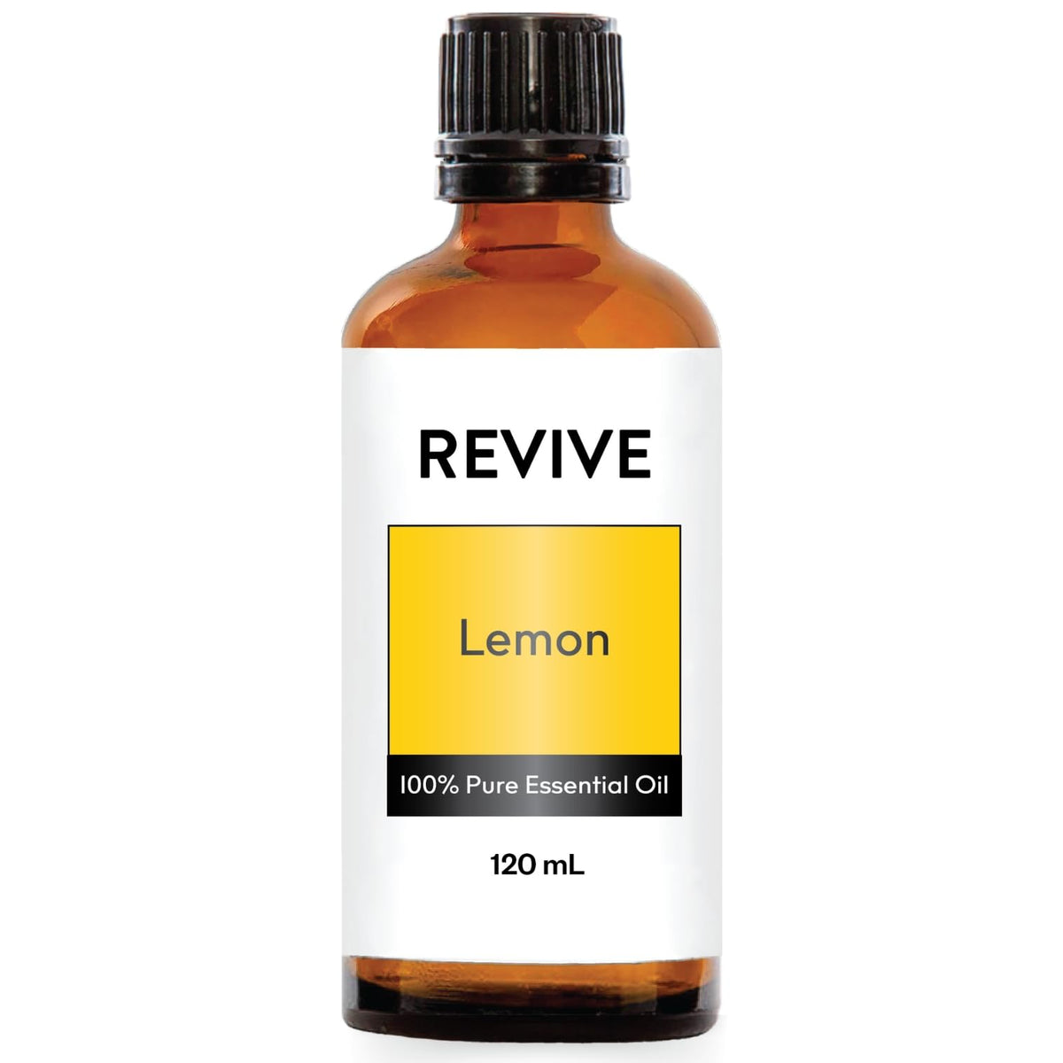 REVIVEEO lemon essential oil bottle with bright citrus aroma for diffusers and massage