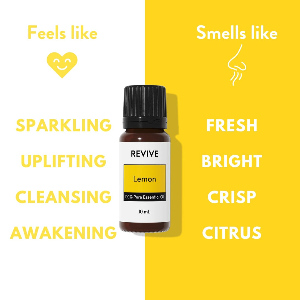 REVIVEEO lemon essential oil added to cleaning spray for fresh scent