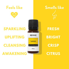 REVIVEEO lemon essential oil added to cleaning spray for fresh scent