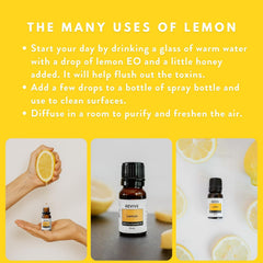REVIVEEO lemon essential oil used in skincare with gentle citrus note