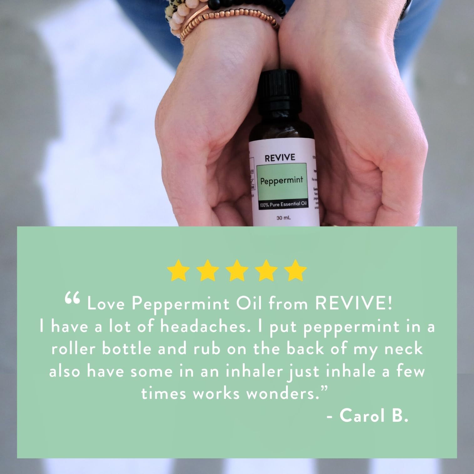 REVIVEEO Peppermint oil used in skin care with cooling sensation
