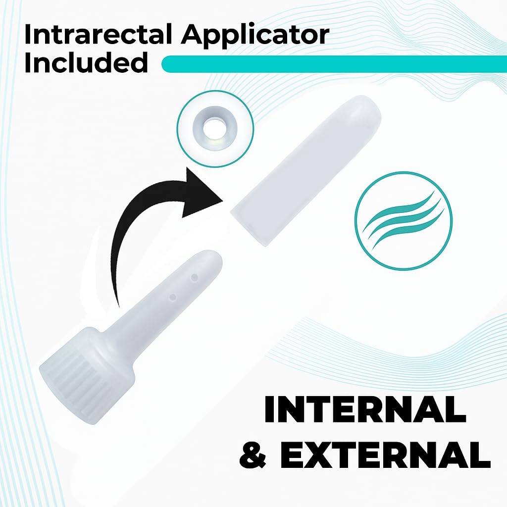 REVIVOL-XR Advanced Hemorrhoid Treatment application demonstrates external and internal use.