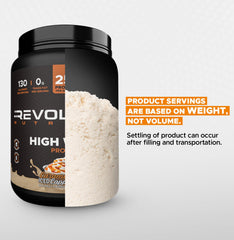 Revolution Nutrition High Whey label close-up highlighting gluten-free formula