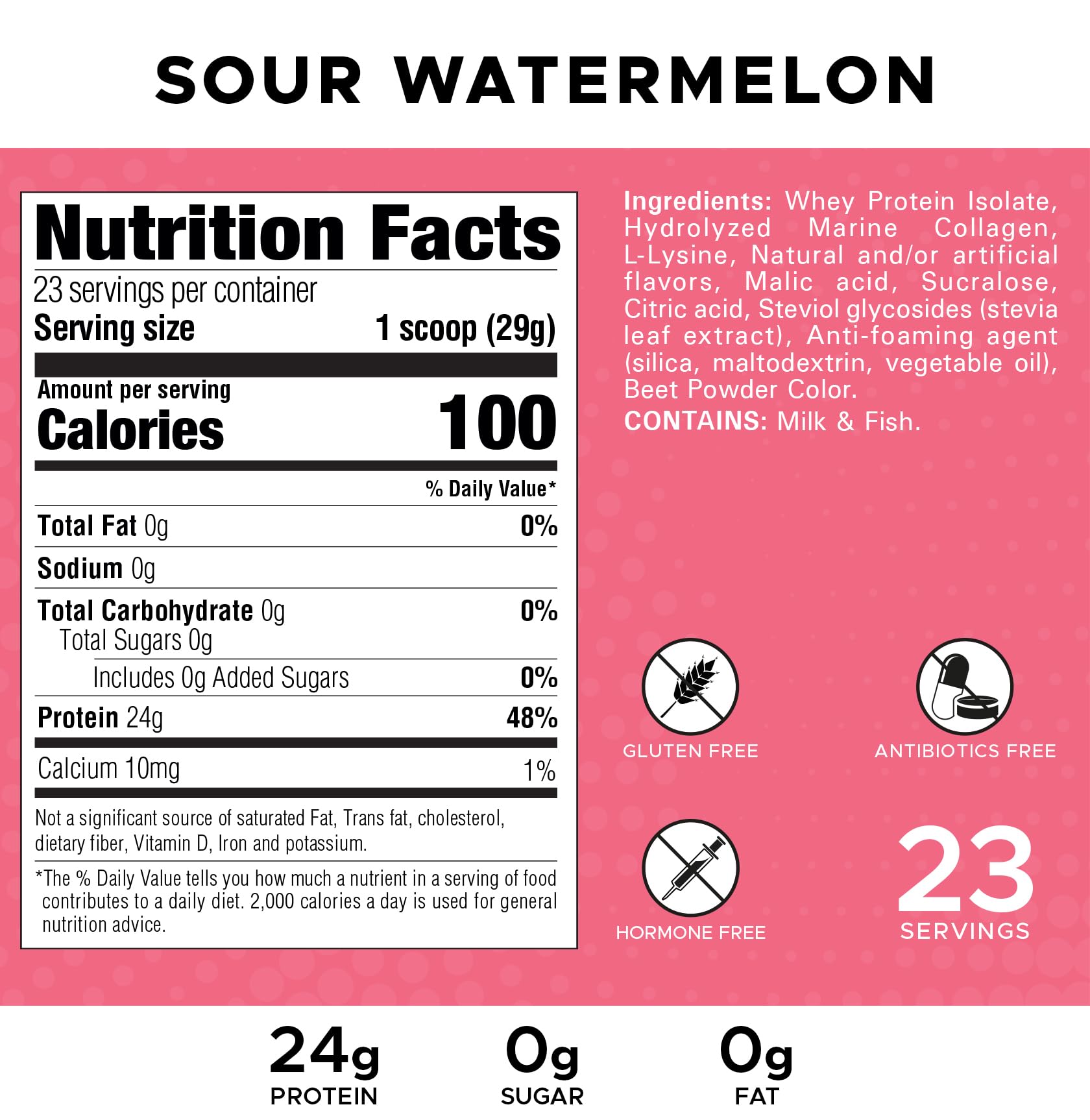 Revolution Nutrition Splash Clear Protein bottle front label shows zero sugar and zero carbs