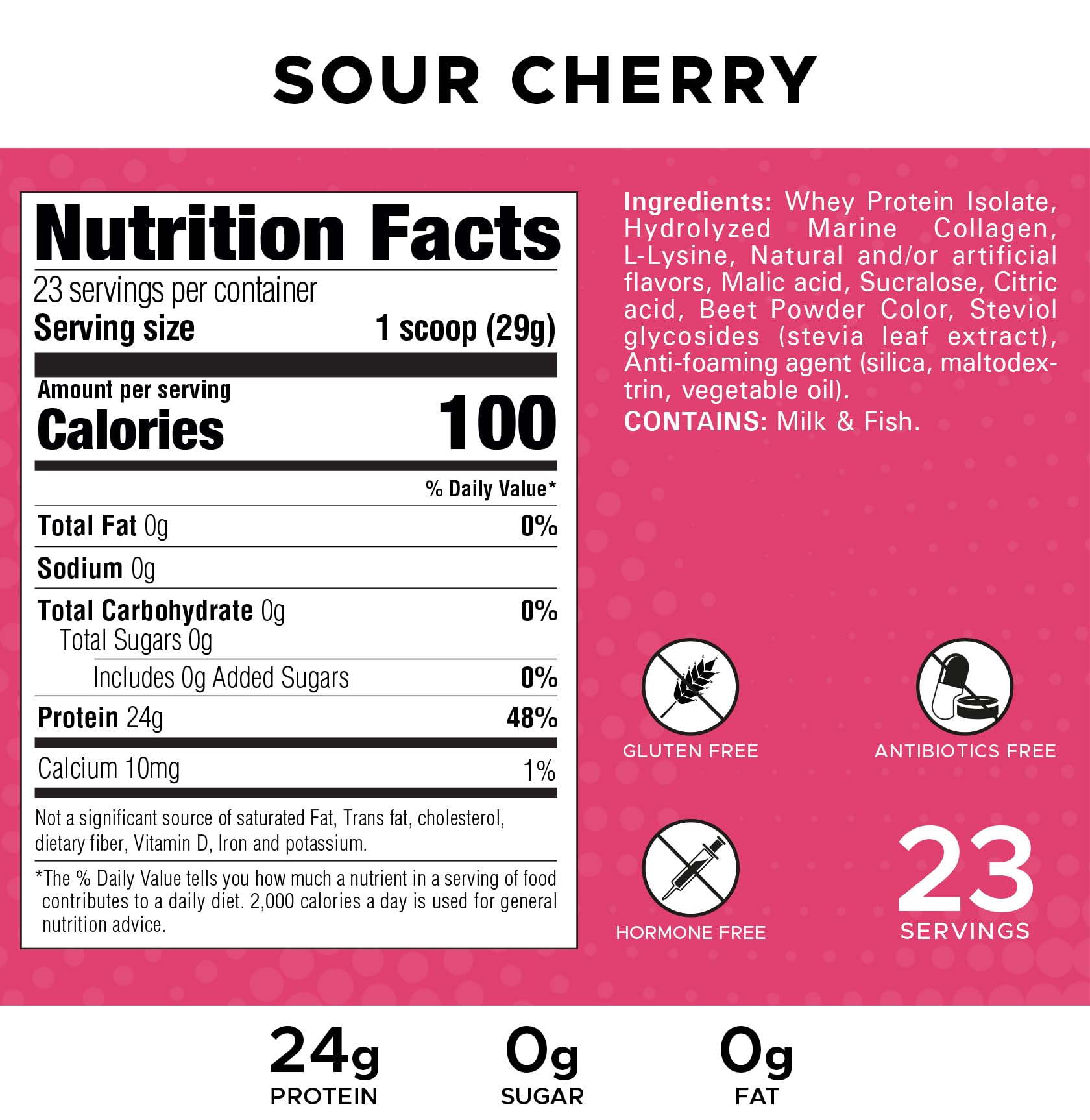 Splash Clear Protein label close-up highlights gluten-free formula for sensitive diets.