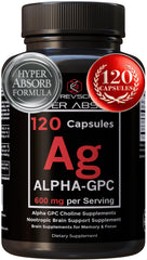 Revolution Science Alpha GPC bottle with Bioperine, highlighting absorption and focus