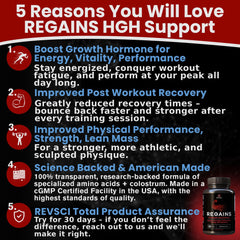 Regains bottle on shelf showing convenient daily HGH support for workouts.