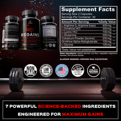 Regains packaging box highlights cGMP and NSF tested quality and safety.