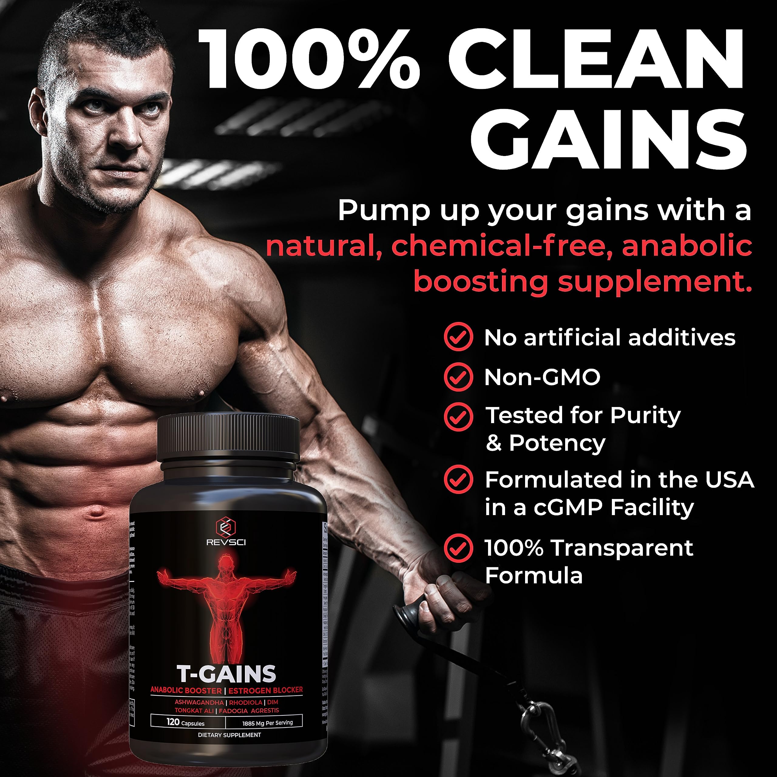 Gym scene with T-GAINS, suggesting training endurance and energy.