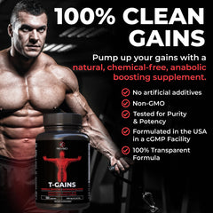 Gym scene with T-GAINS, suggesting training endurance and energy.