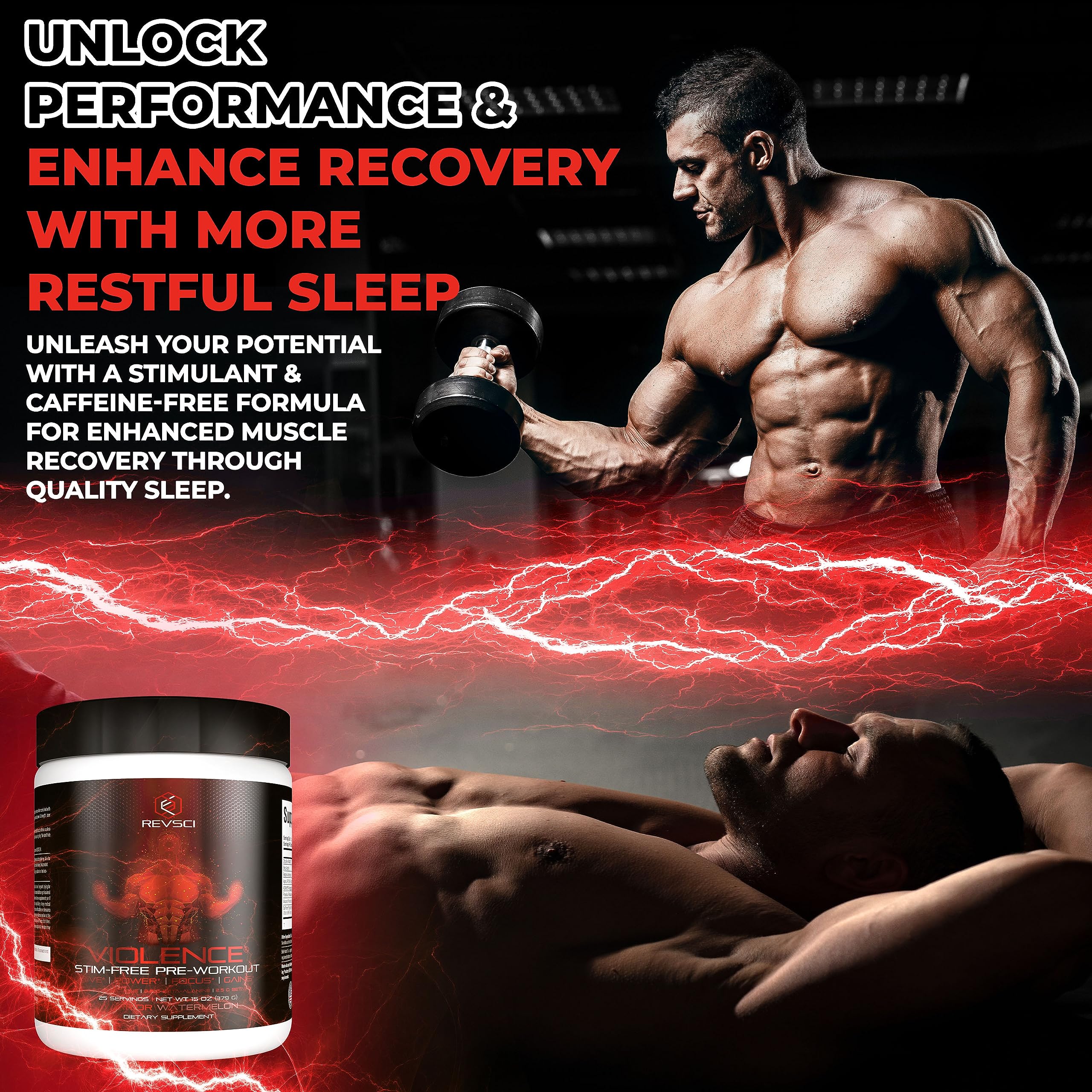 Violence Stim Free bottle in recovery scene without stimulants.