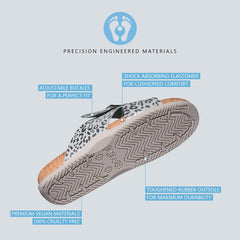 Breathable summer footwear that supports posture with built-in arch support