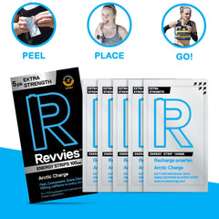 Revvies Cola Lemon Spark strip with fast sublingual caffeine delivery