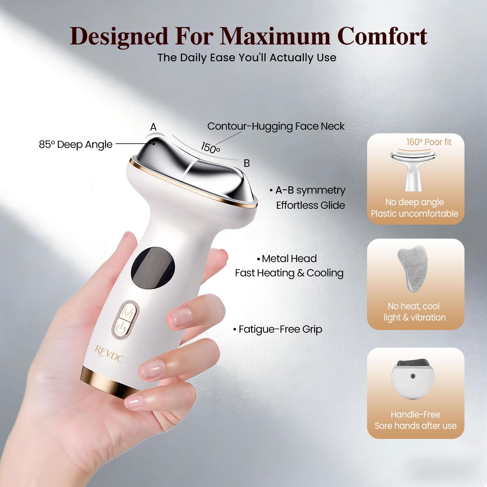RFVDC face-neck lift toning device used on cheek and jawline