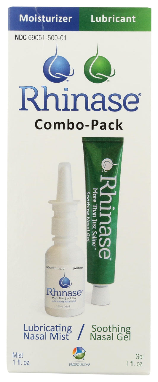 Rhinase nasal gel 1oz bottle for soothing nasal dryness and comfortable moisture