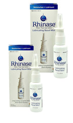 Rhinase nasal mist Duo Pack bottle 1oz Aloe-free and fragrance-free hydration.
