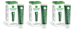 Rhinase saline nasal gel 3-pack bottles showing packaging for easy daily use