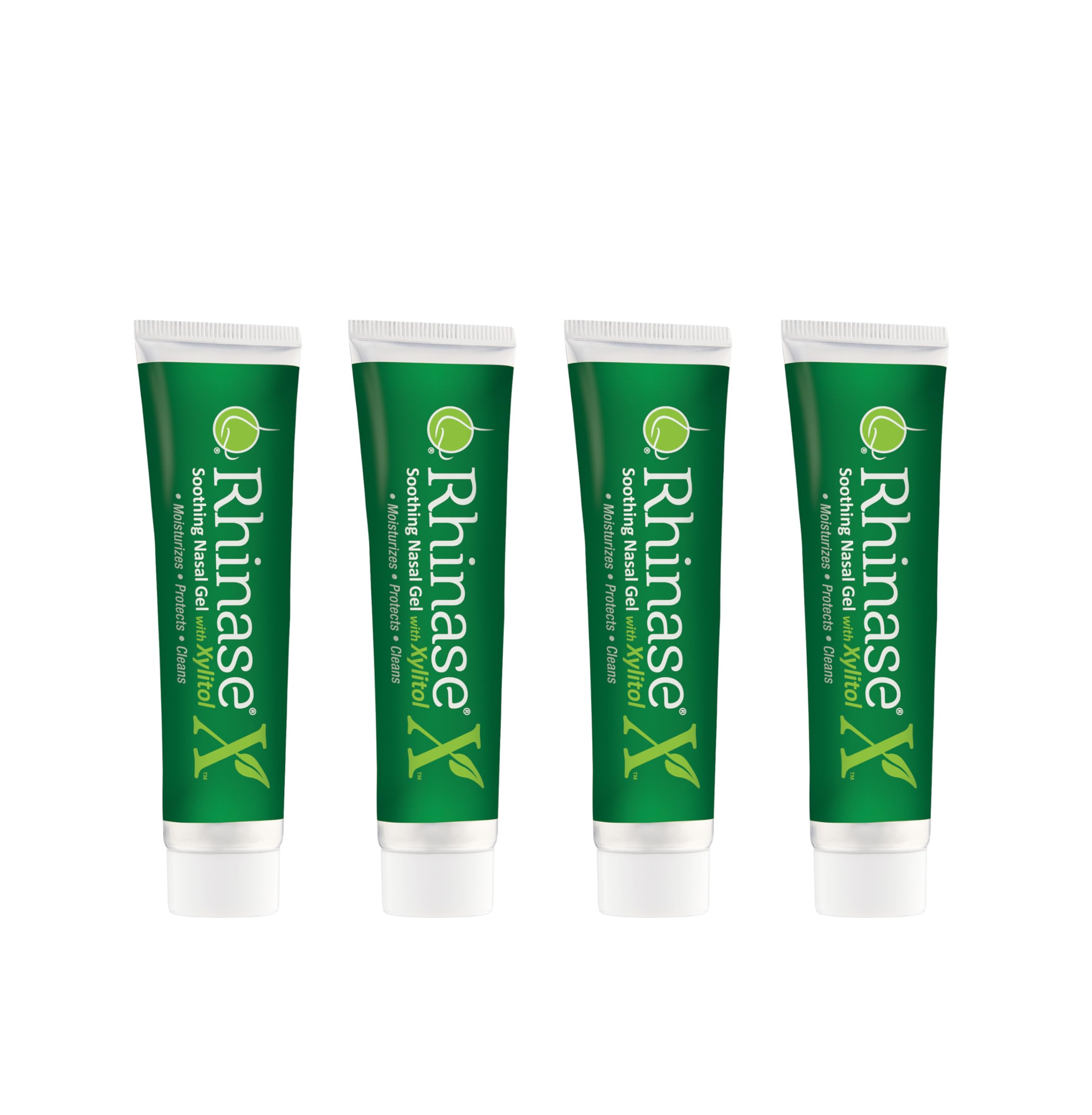 Rhinase Saline Nasal Gel 4-pack front view for daily nasal hydration.