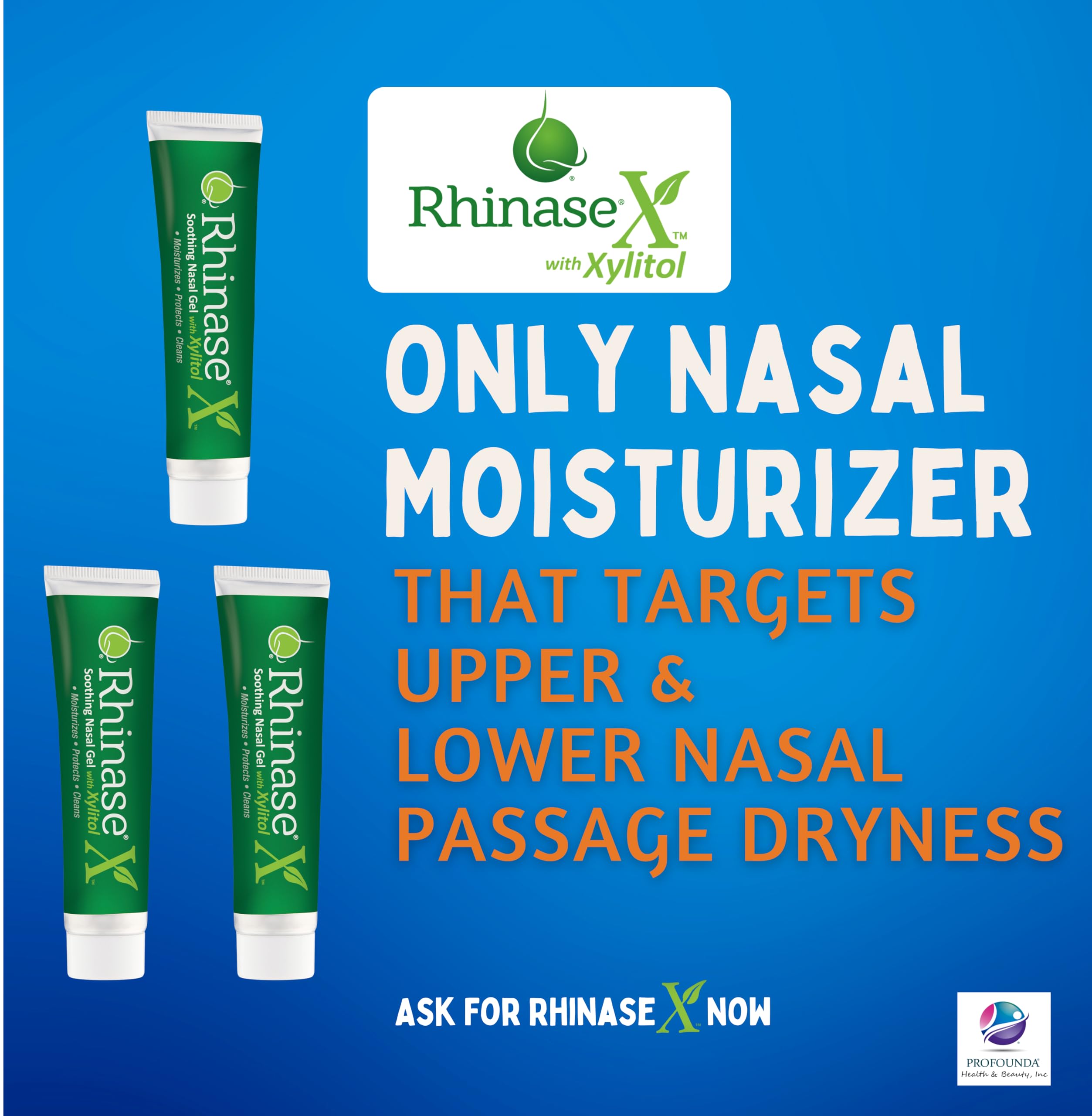 Rhinase saline nasal gel application swatch demonstrating smooth gel texture