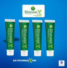Rhinase Saline Nasal Gel bottle pour closeup highlights precise application.