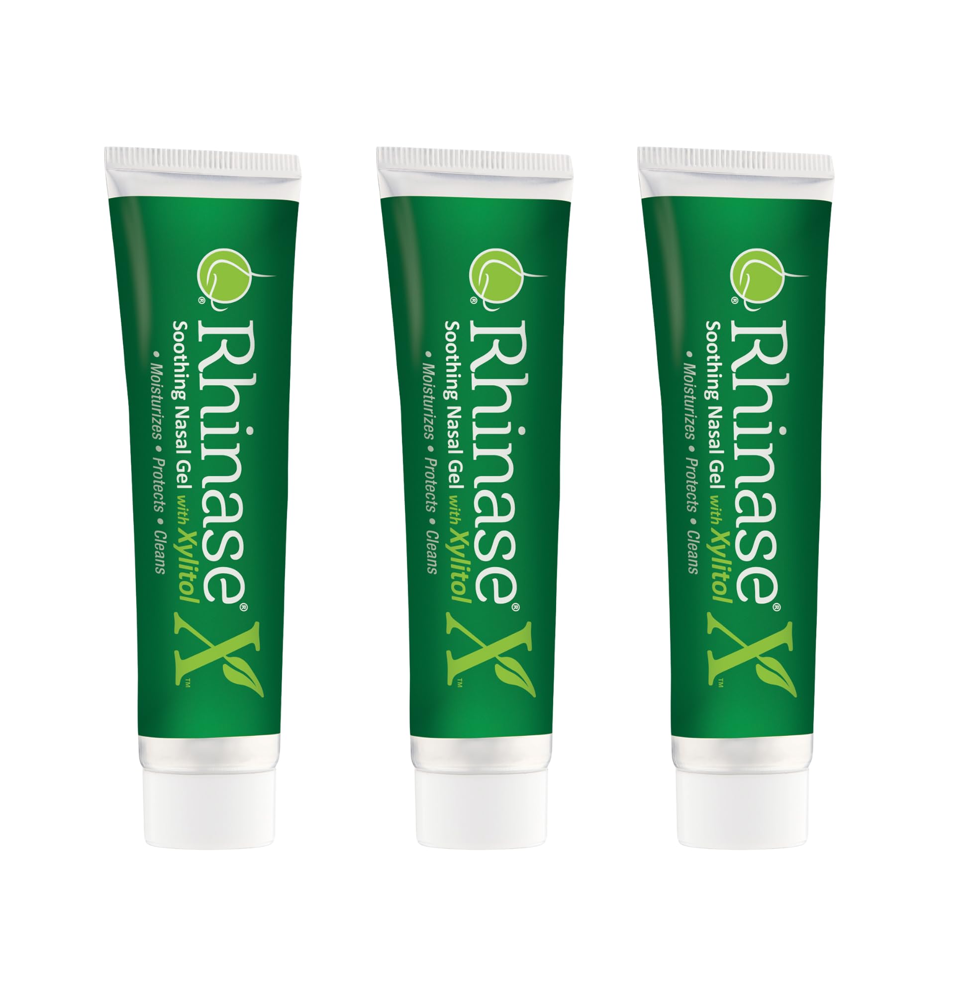 Rhinase X Gel 3 Pack bottles front show drug-free relief for nasal dryness