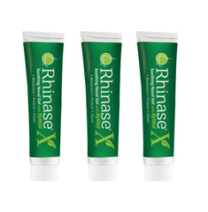 Rhinase X Gel 3 Pack bottles front show drug-free relief for nasal dryness