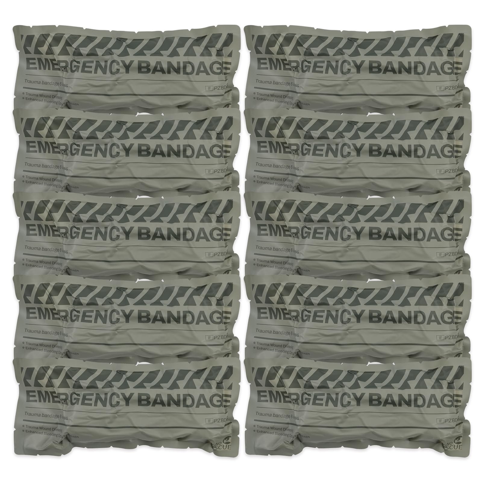 RHINO RESCUE 6-inch emergency bandage ready for rapid application and field use.