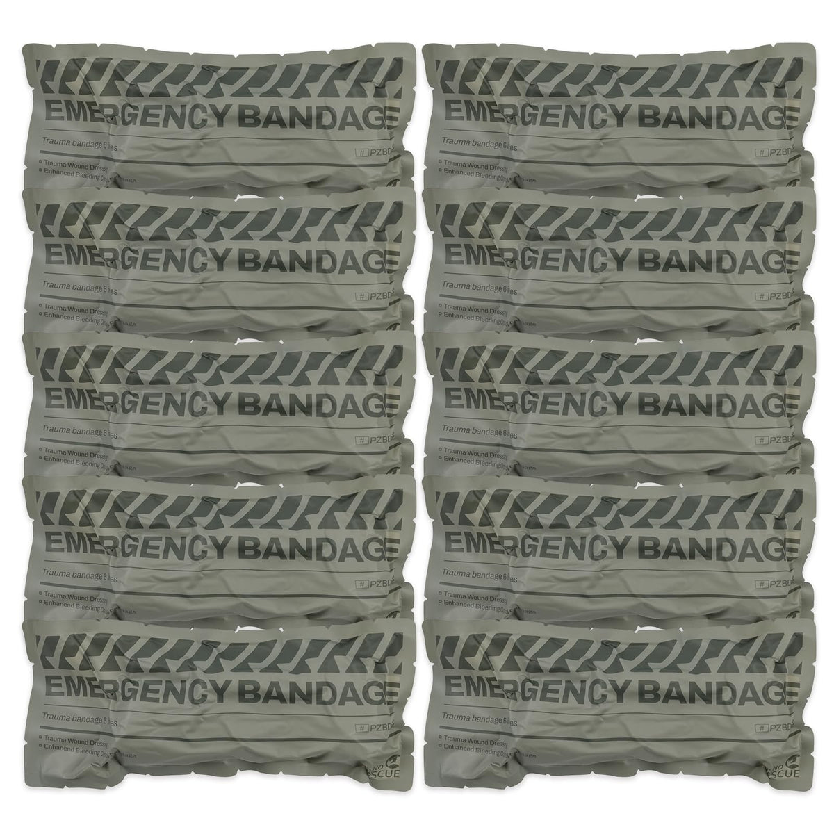 RHINO RESCUE 6-inch emergency bandage ready for rapid application and field use.