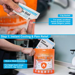RHINO RESCUE burn gel packets 3.5g for fast cooling relief