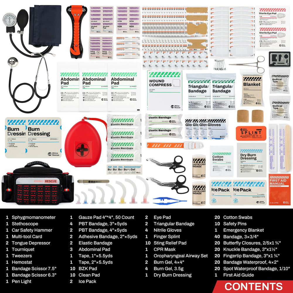 Rhino Rescue EMT bag compartments organized for quick access