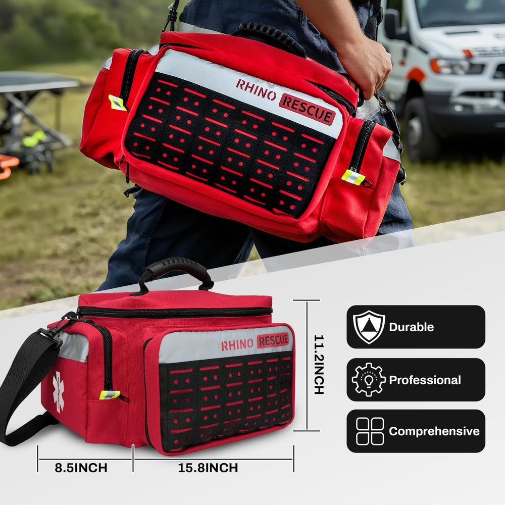 RHINO RESCUE EMT bag padded shoulder strap for comfortable transport.