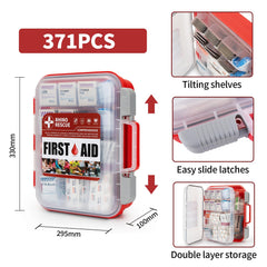 Rhino Rescue open tilting shelves first aid kit for quick access