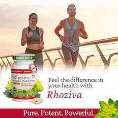 Rhoziva Rhodiola Rosea bottle label highlighting Canada-grown sourcing.