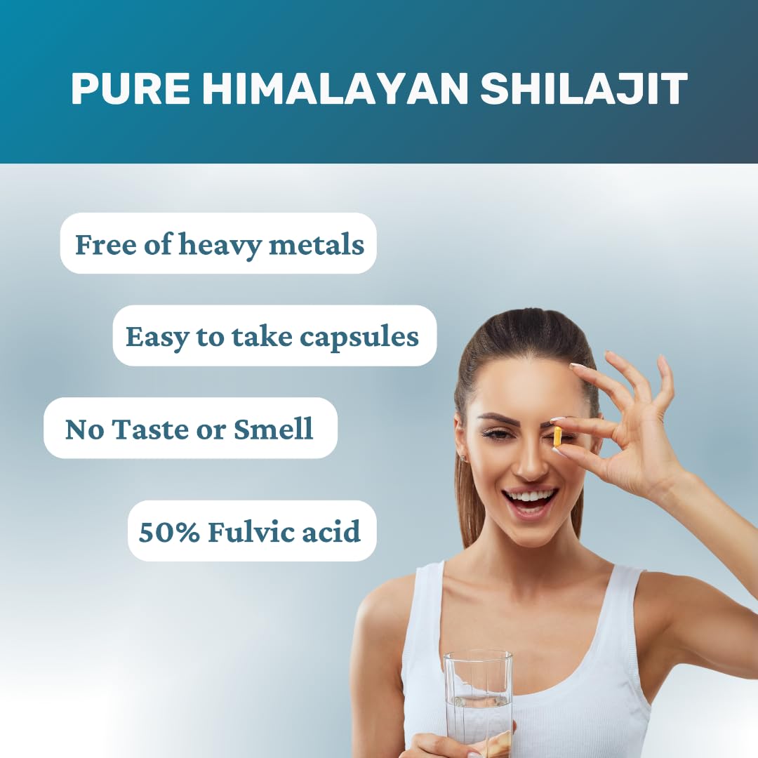 Rhoziva packaging box showing Himalayan Shilajit capsules and info