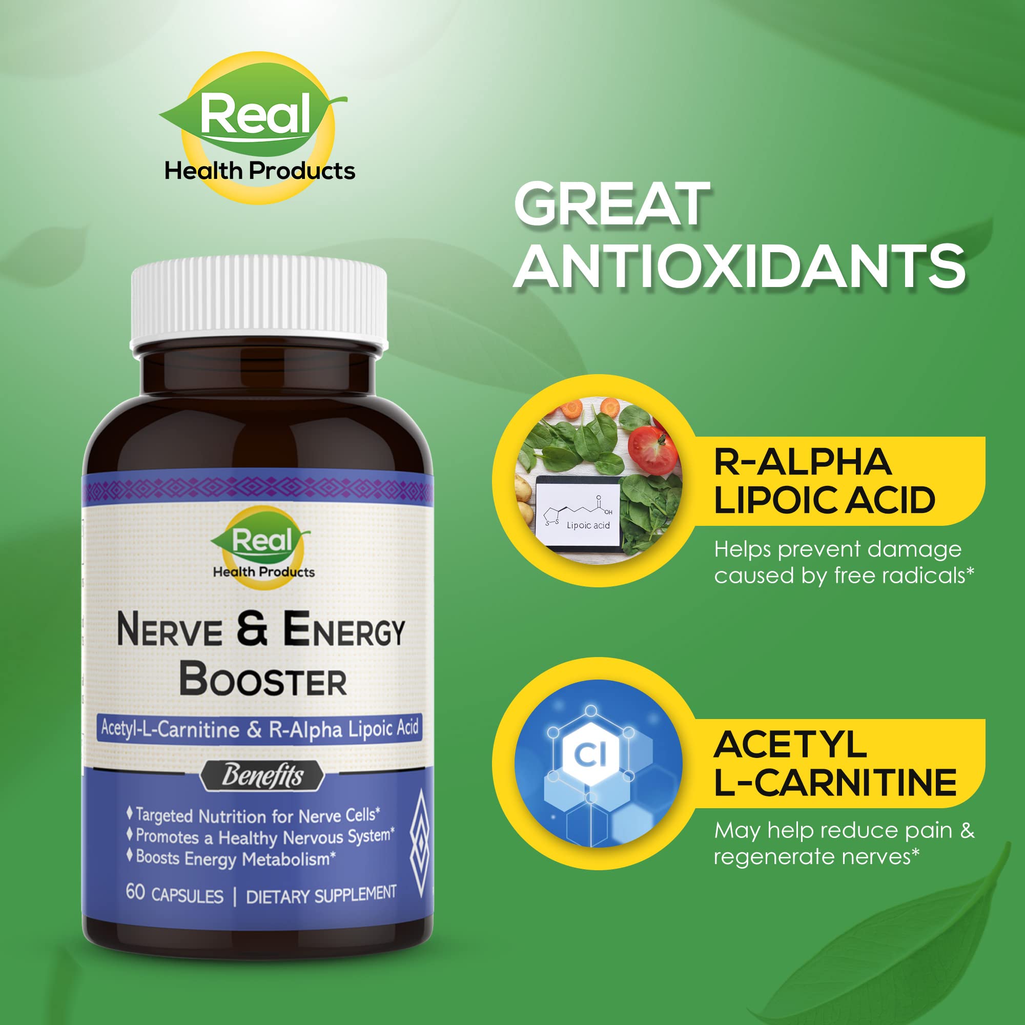 RHP ALA bottle label detail highlighting antioxidant properties and ingredients