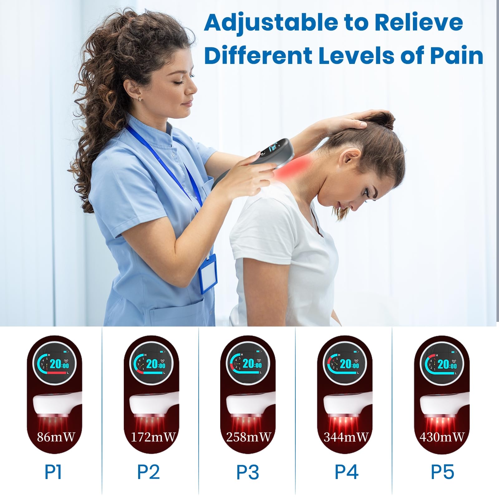 RICIAL ergonomic stand supports hands-free therapy sessions