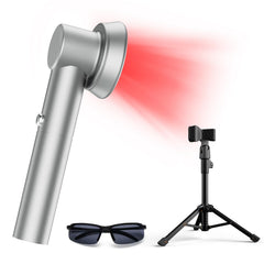 RICIAL handheld red light device on stand for convenient home relaxation