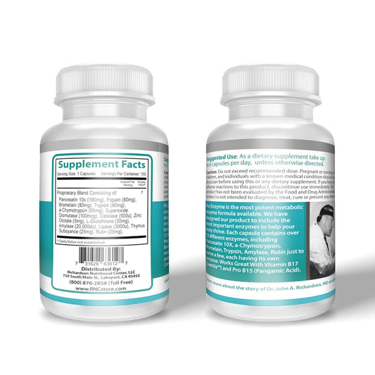 Richardson Nutritional Center Pro Enzymes capsules offer easy daily digestion support