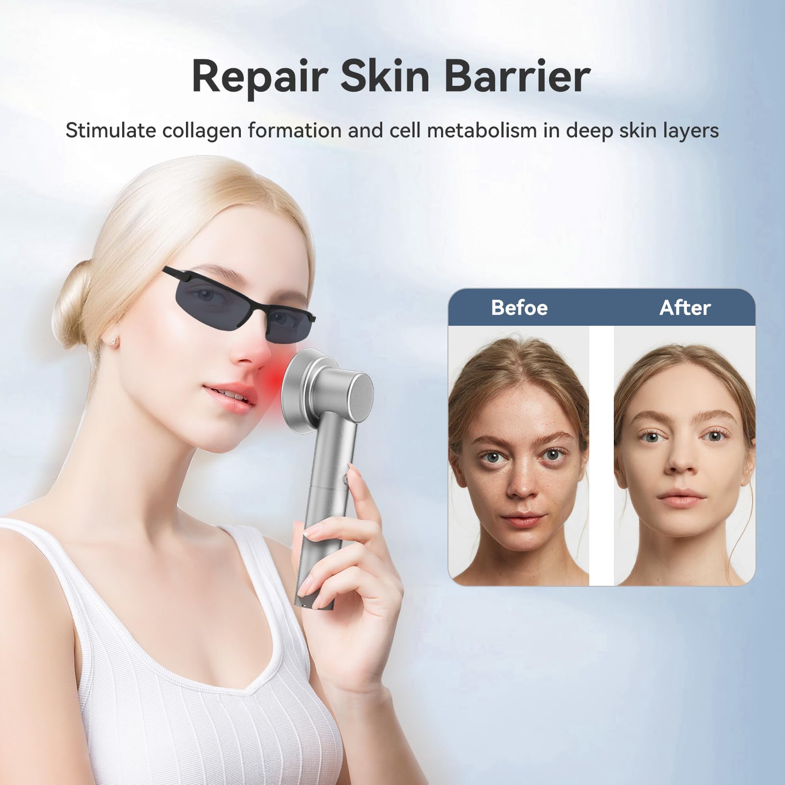 RICIAL usage guide showing knee, foot, back, and face therapy options
