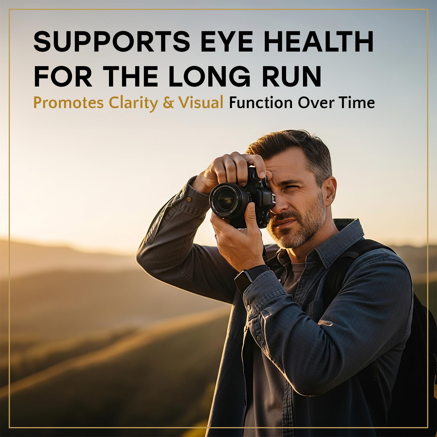 RIDGE EyeDefend bottle showcases lutein and zeaxanthin for macular support.
