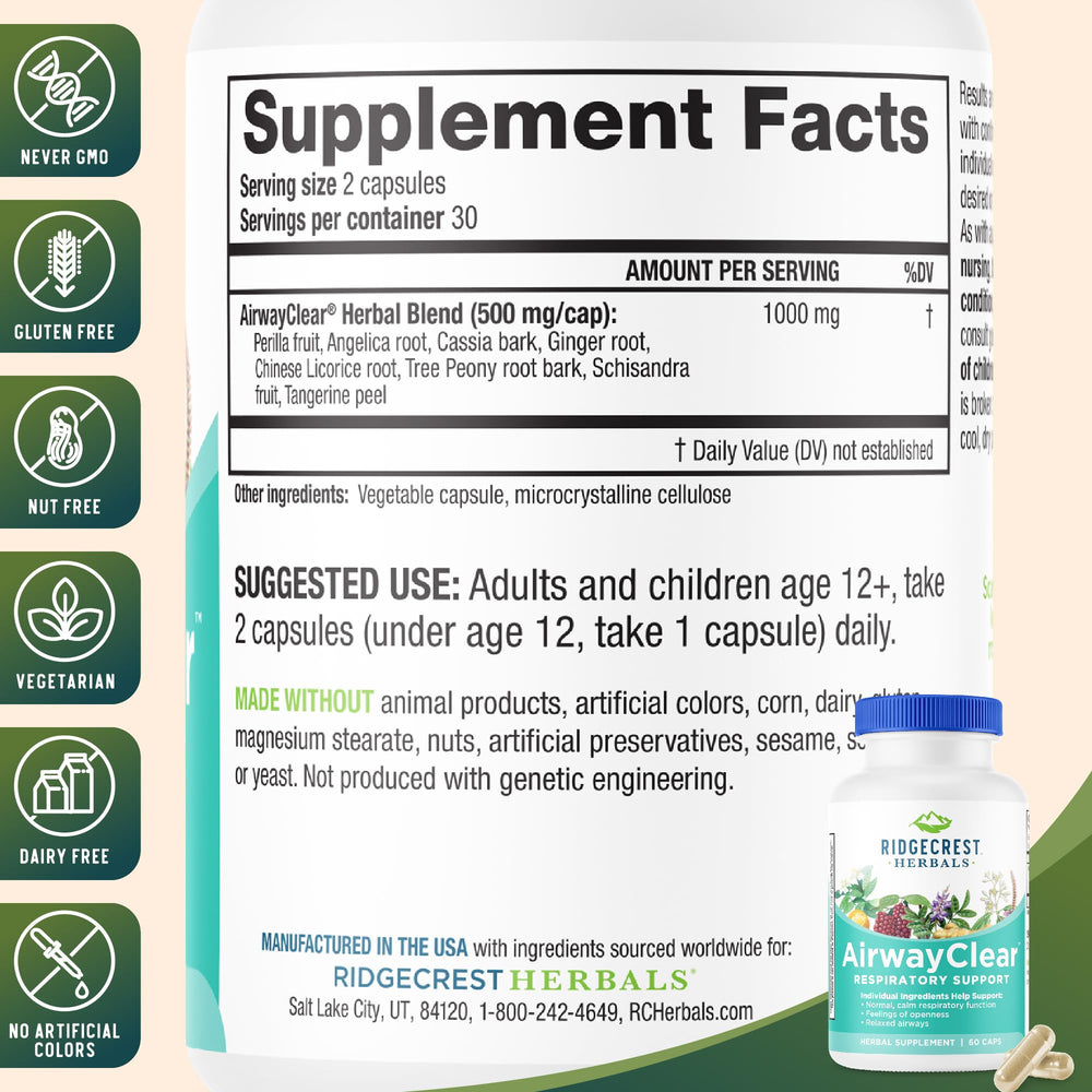 RidgeCrest AirwayClear ginger root slices offer comforting aroma and potential respiratory support.