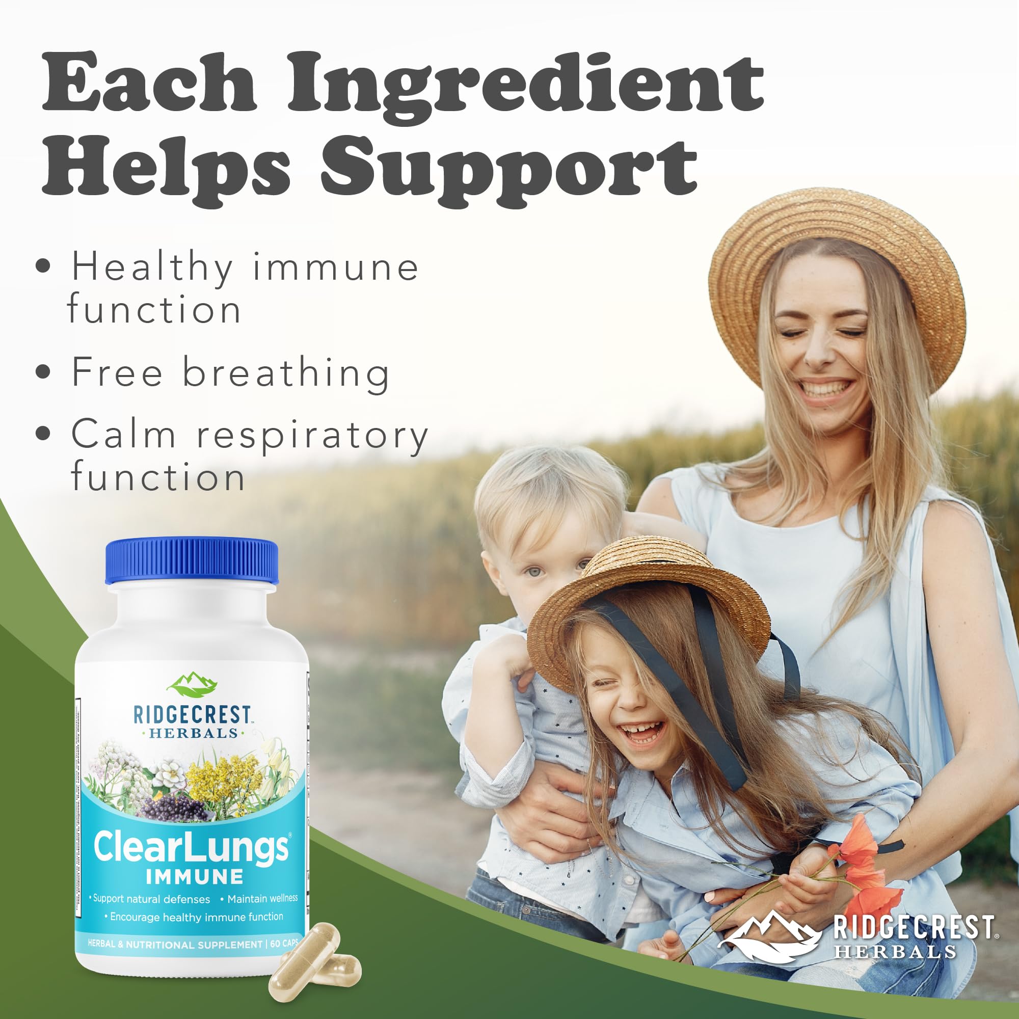 RidgeCrest ClearLungs Immune elderberry fruit imagery for immune support