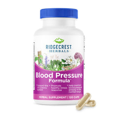 RidgeCrest Herbals Blood Pressure Formula bottle for daily use supporting circulatory balance.
