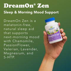 RidgeCrest DreamOn Zen dosage tablet image presents simple nightly intake