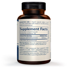 Close-up of CoQ10 capsule highlights small size for easy daily intake.