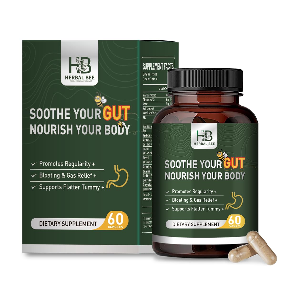 Rigma Herbal BEE Gut Health bottle promotes digestive balance