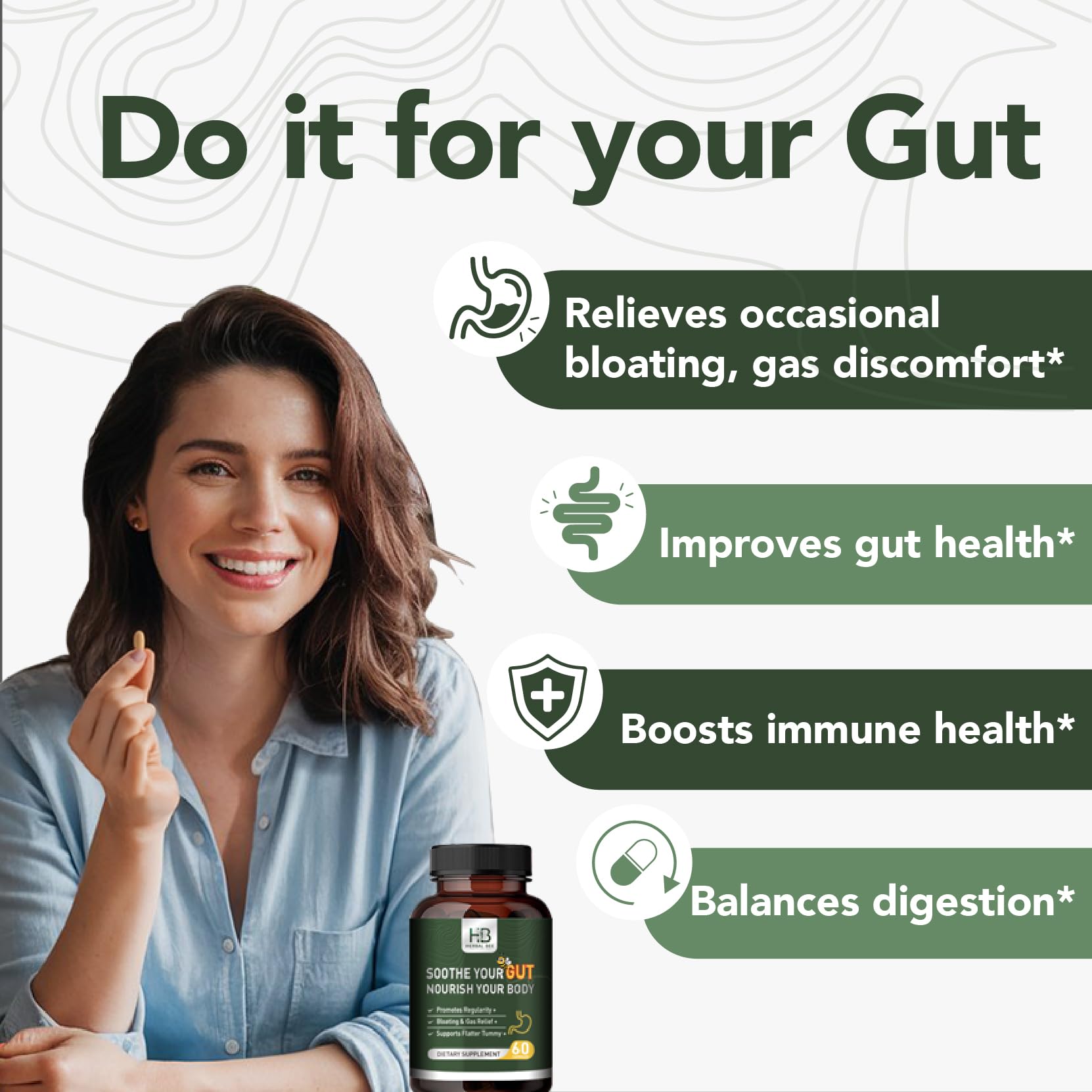 Rigma Herbal BEE Gut Health packaging showcases all-natural ingredients