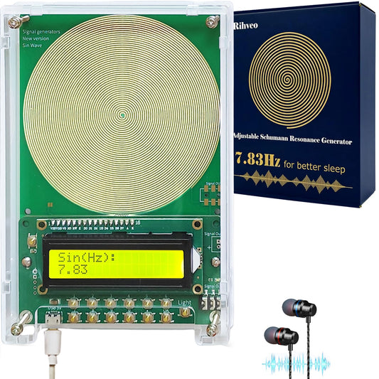Rihveo 7.83Hz Schumann resonance generator in an acrylic case for calm ambience