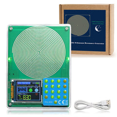 Rihveo frequency generator in an acrylic case for calming home use